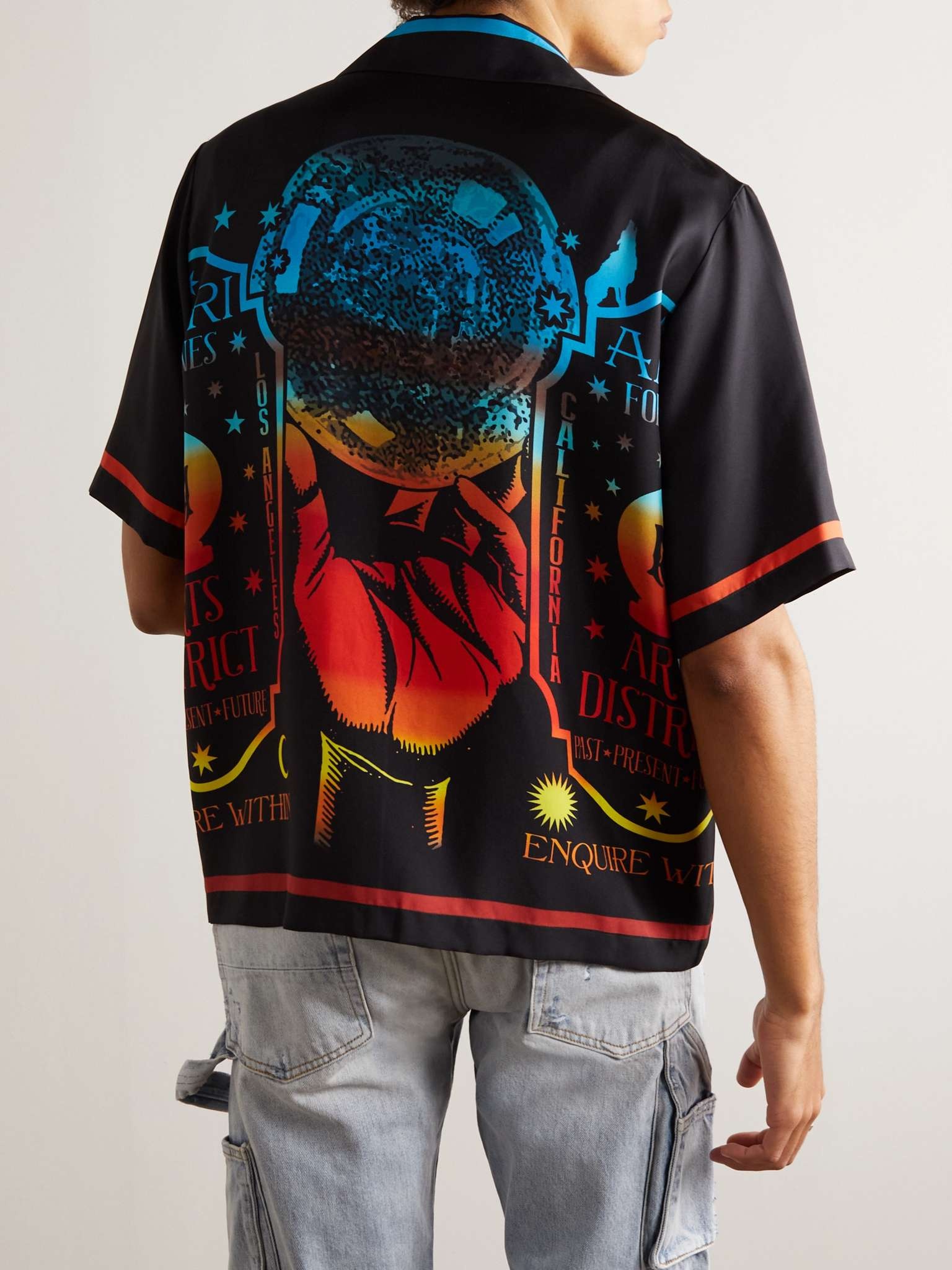 Camp-Collar Printed Silk-Twill Shirt - 4