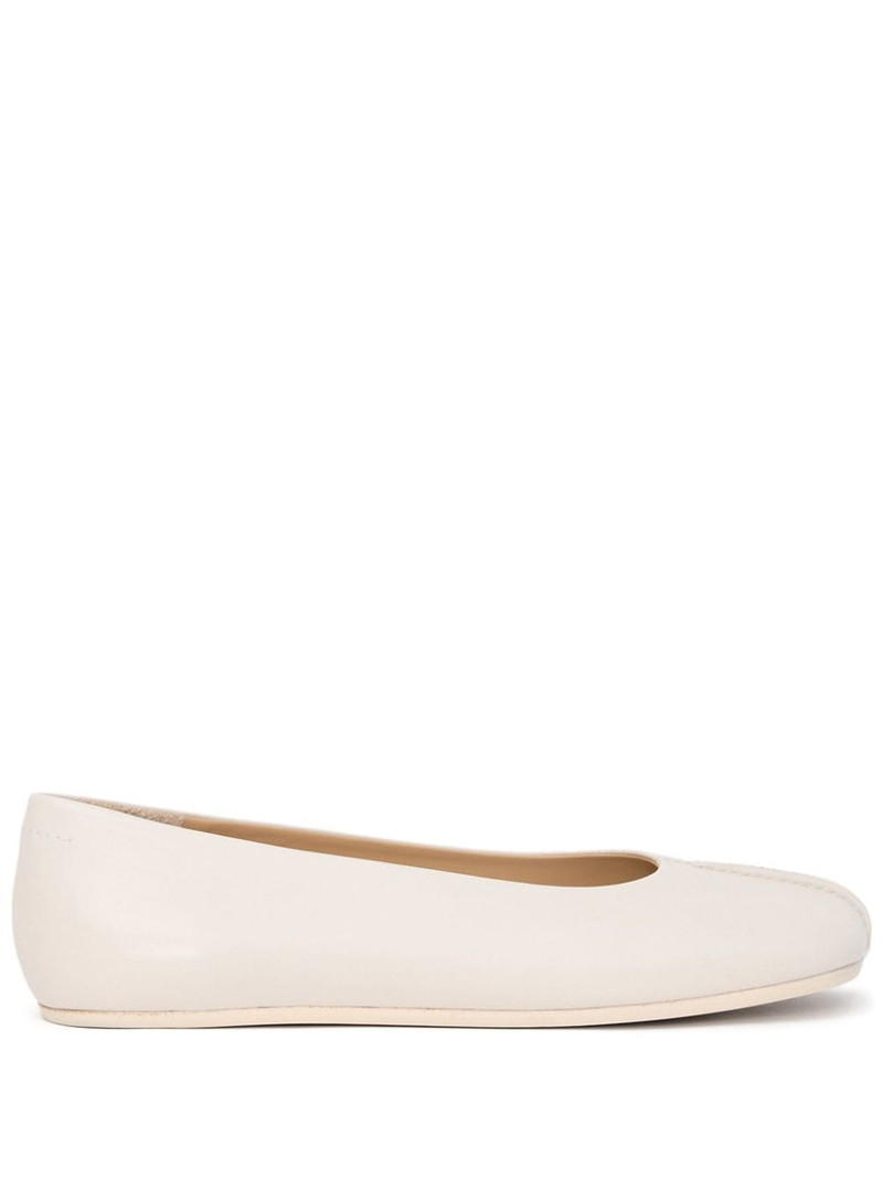 Stitch-out leather ballerinas 1