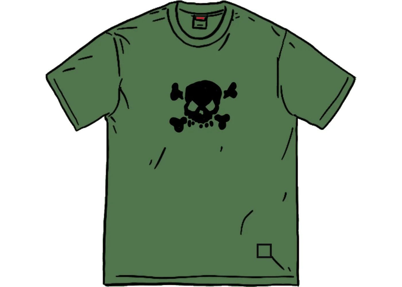 Supreme Skull S/S Top Olive - 1