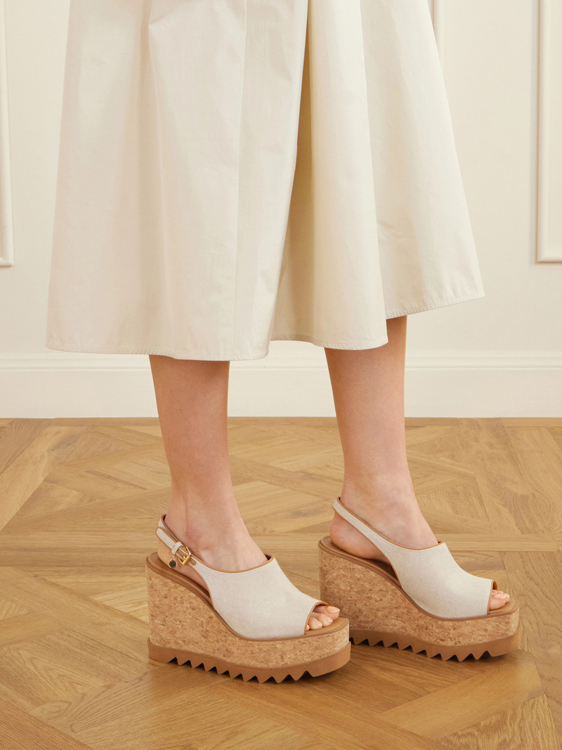 Stella McCartney Sneakelyse Canvas Slingback Platform Wedge Sandals outlook