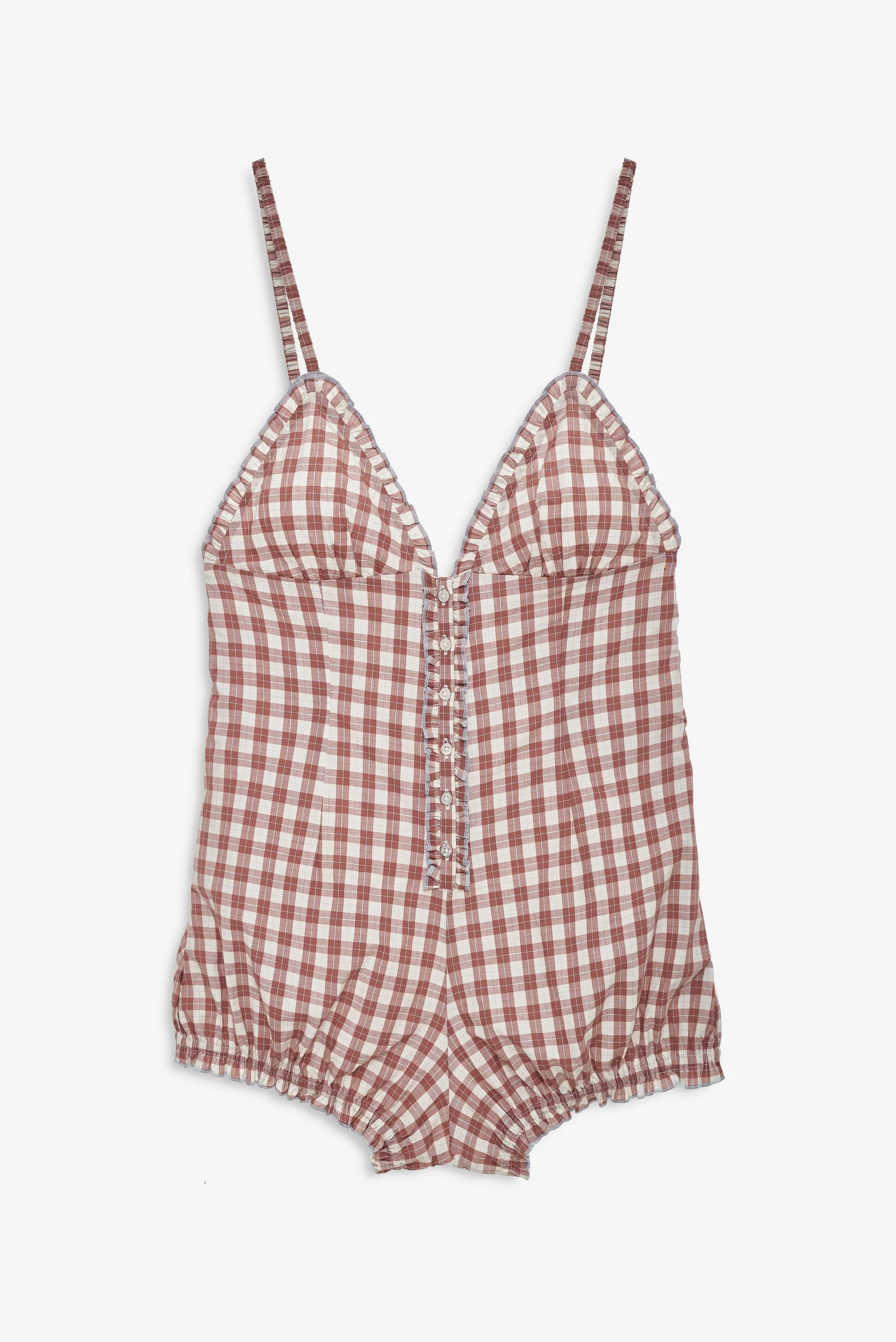 Poppy Gingham Romper - 1