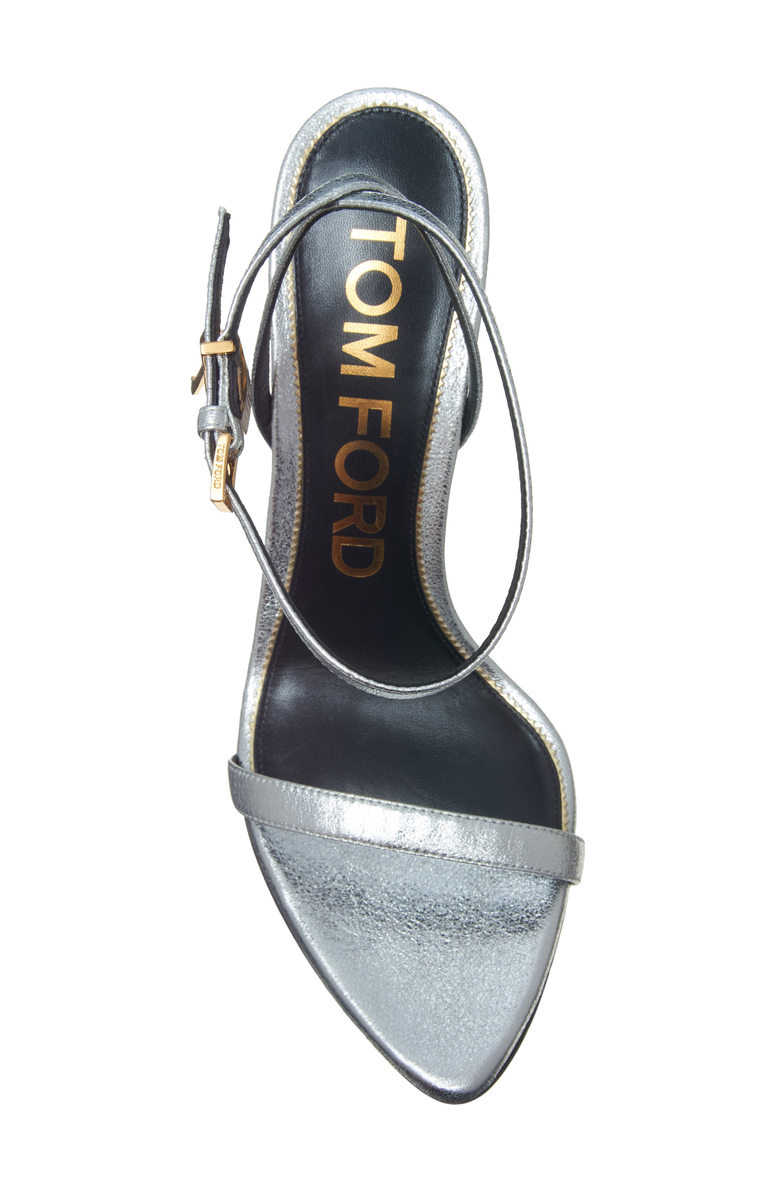 Padlock Naked Metallic Pointy Toe Sandal - 5