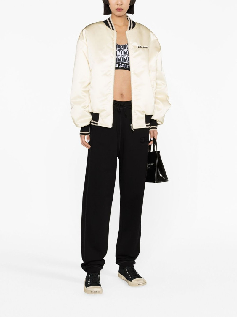 Palm Angels logo-print bomber jacket outlook