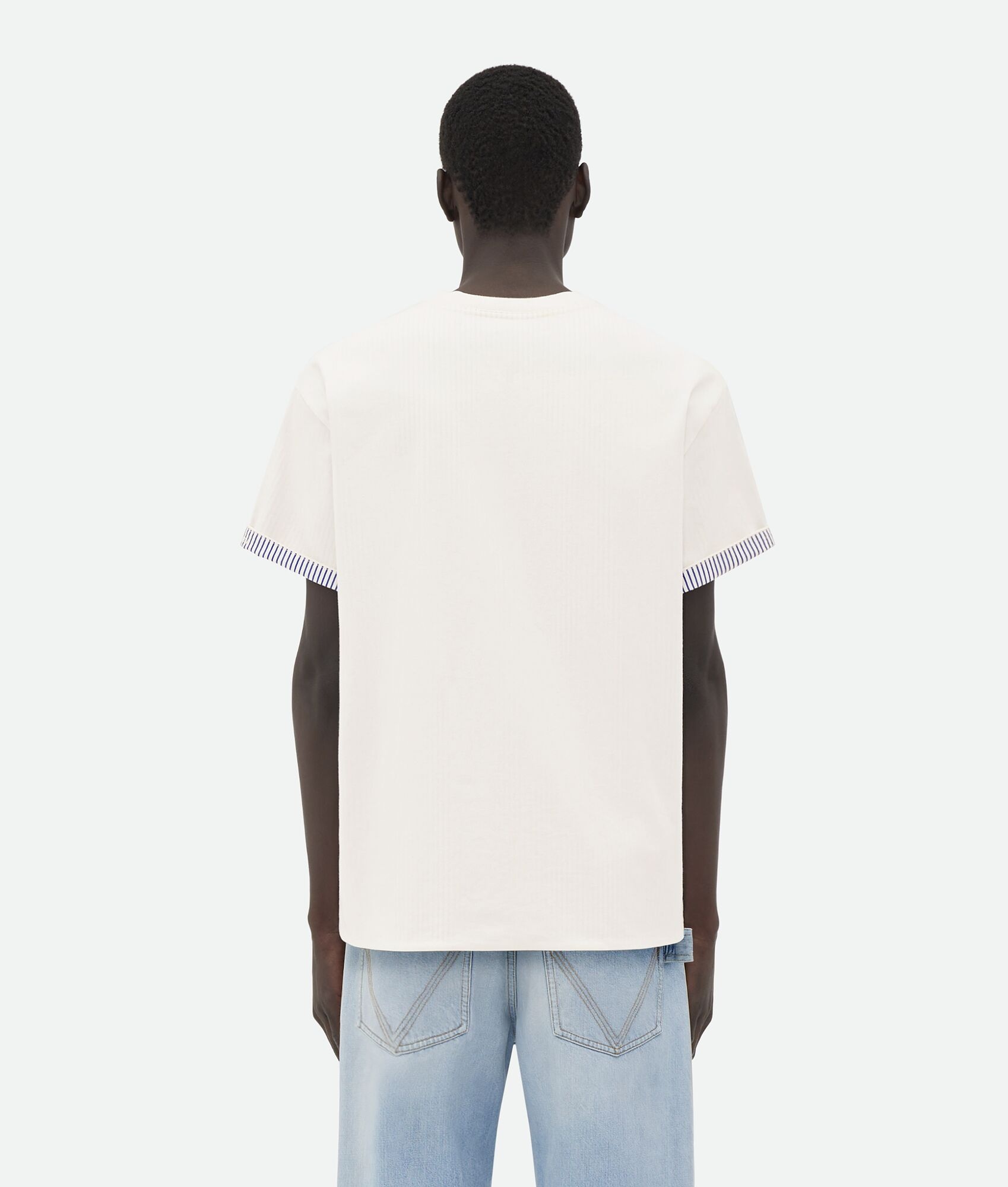 Bottega Veneta Double Layer Striped Cotton T-Shirt | REVERSIBLE