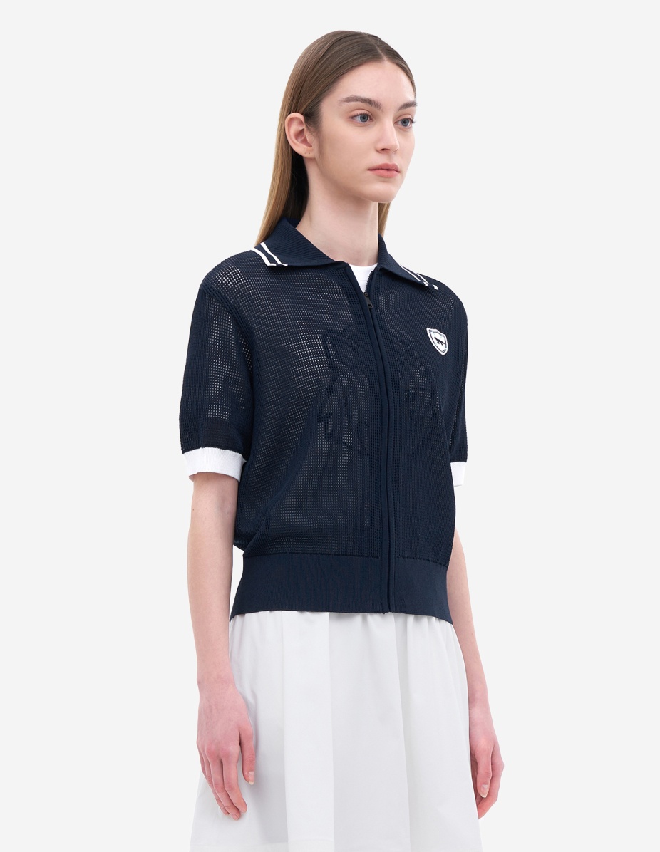 Women Crest Logo Half Sleeve Cardigan - 3