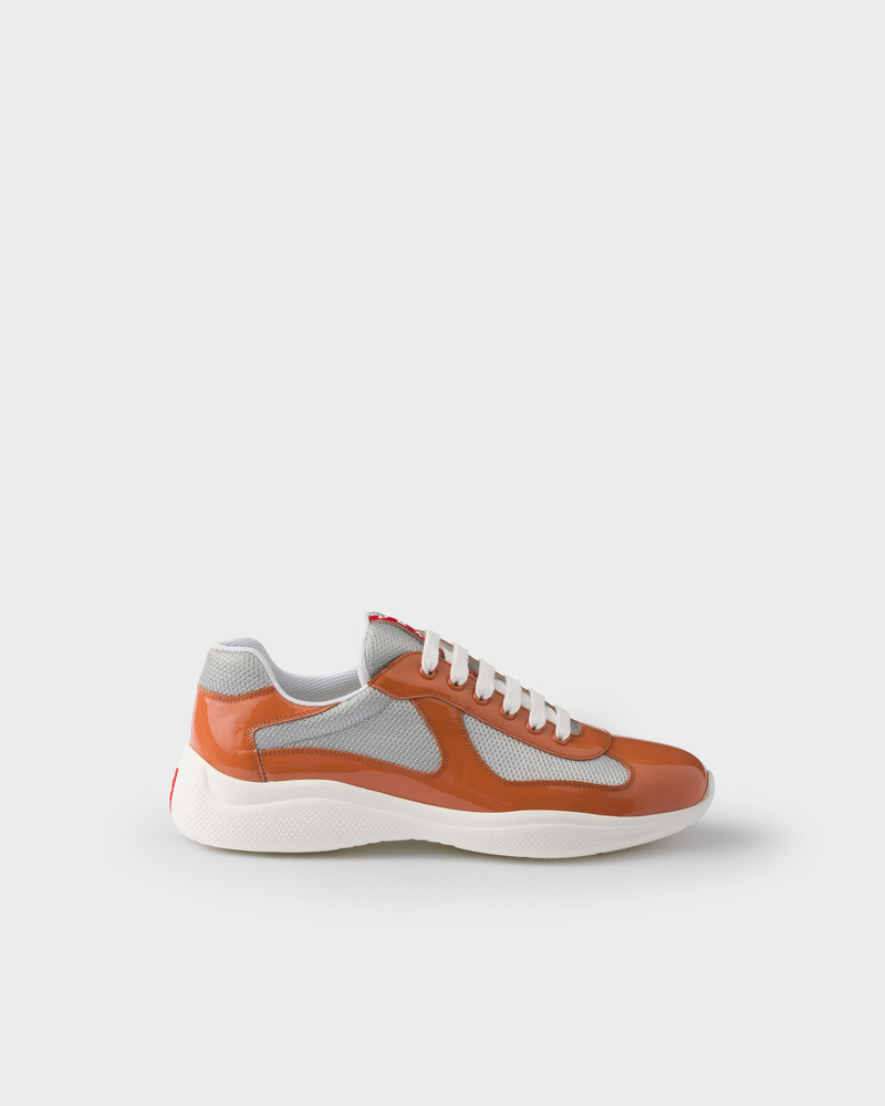 Prada Patent leather and technical fabric Prada America's Cup sneakers outlook