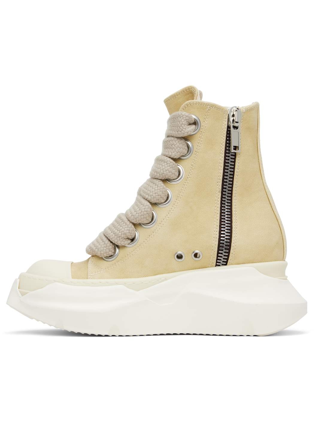 Beige Hollywood Jumbo Laces Abstract Sneak Sneakers - 3