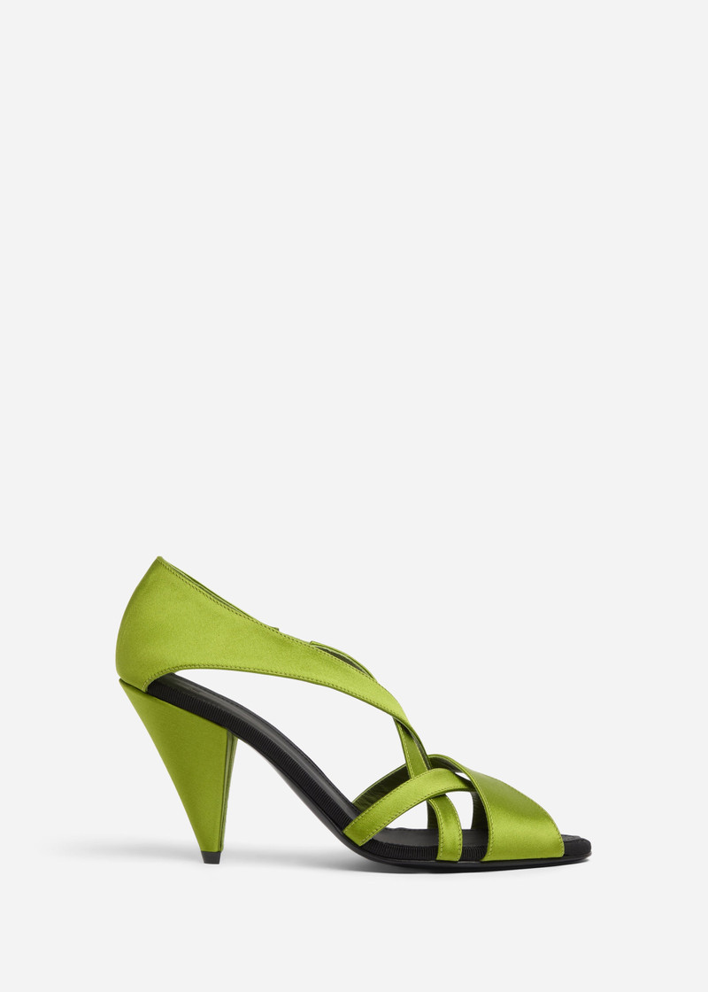 Open Toe Heeled Sandal in Satin 1