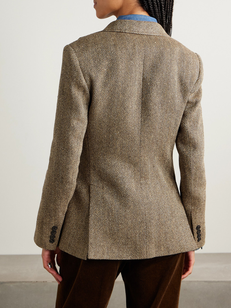 Herringbone Linen, Silk And Wool-blend Blazer 3