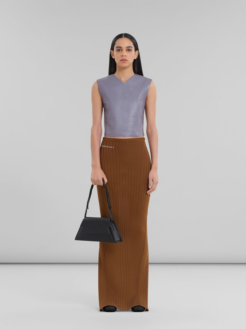 Marni MEDIUM TRUNKOISE BAG IN SMOOTH BLACK LEATHER outlook