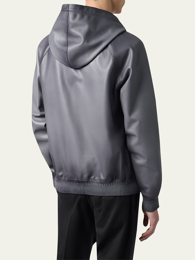Men's Patina Leather Full-Zip Hoodie 3