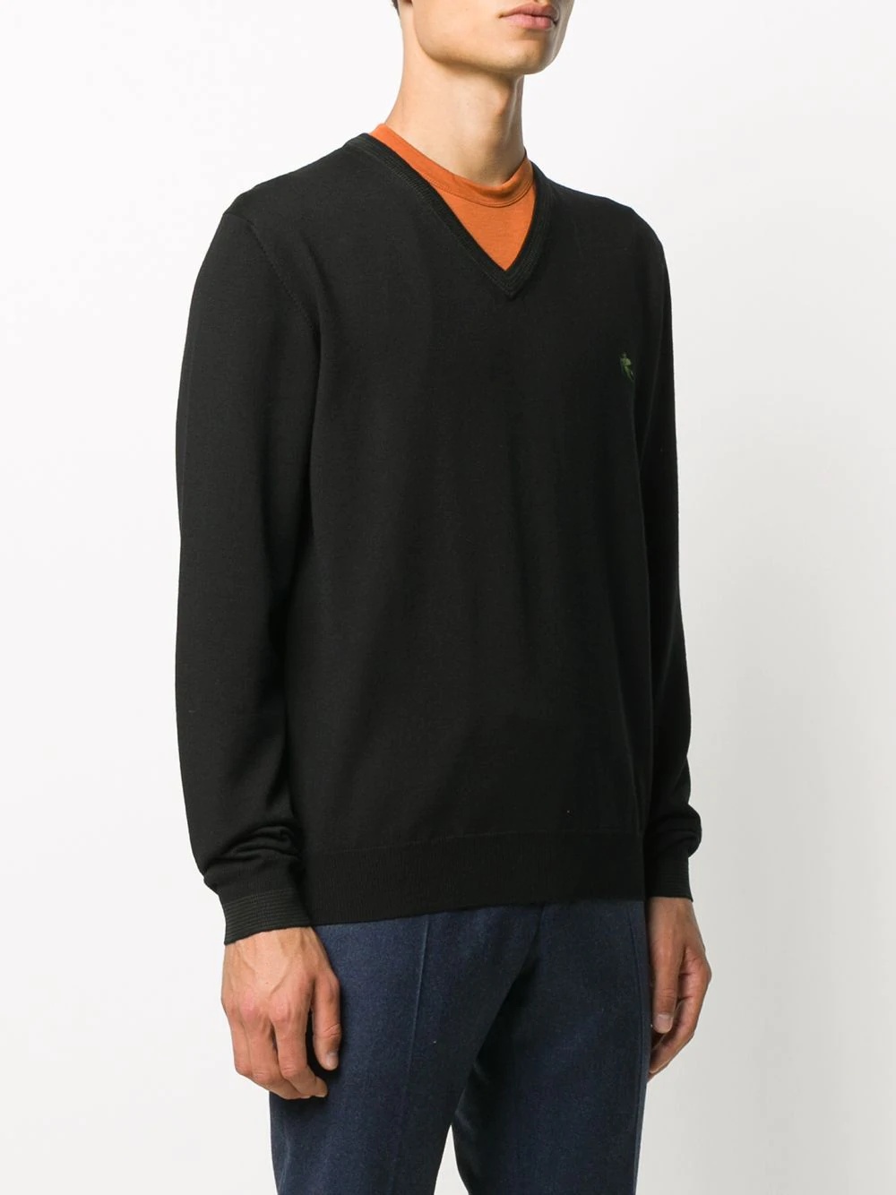 V-neck fine knit sweater - 3