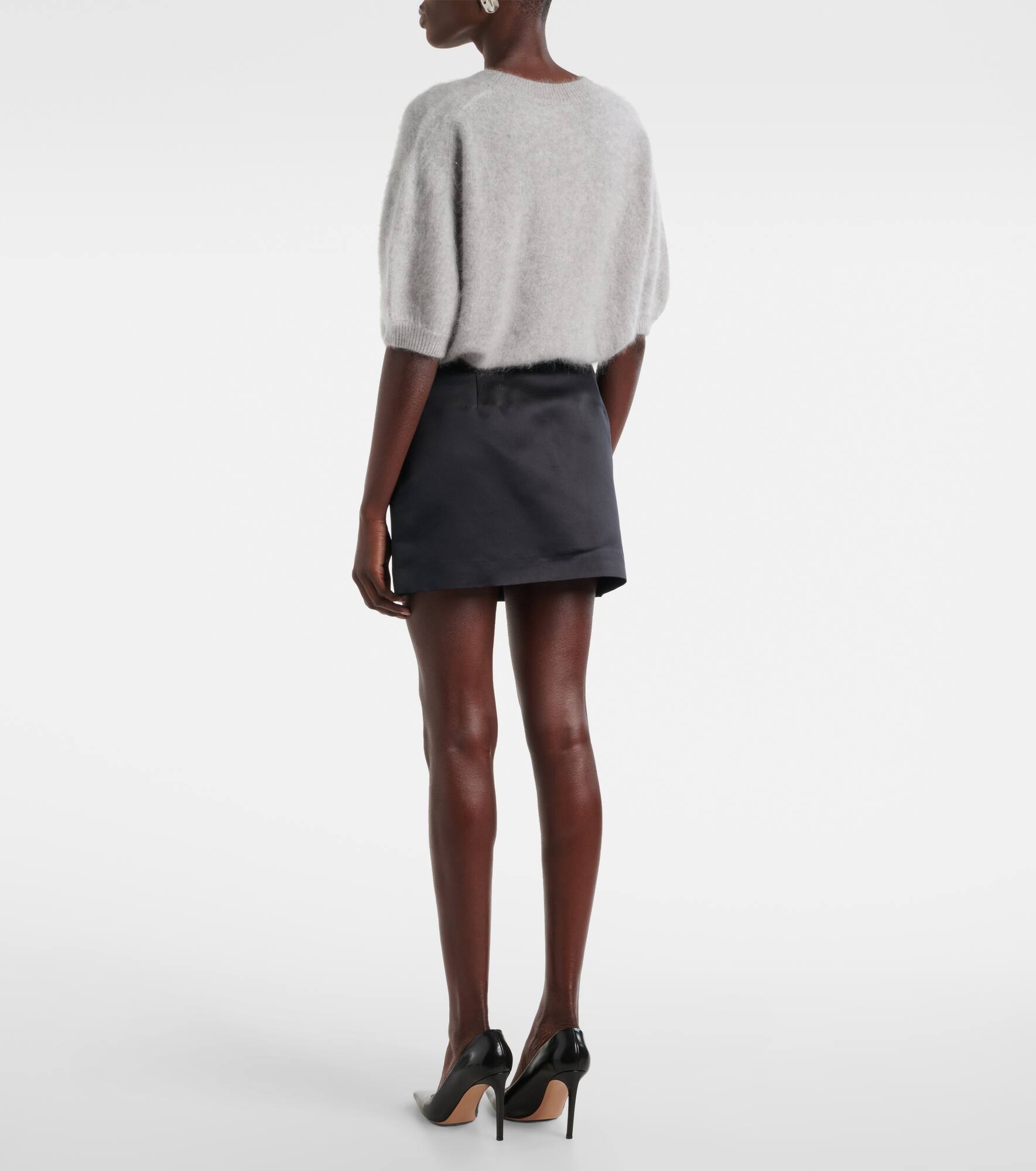 Silk satin mini skirt - 3