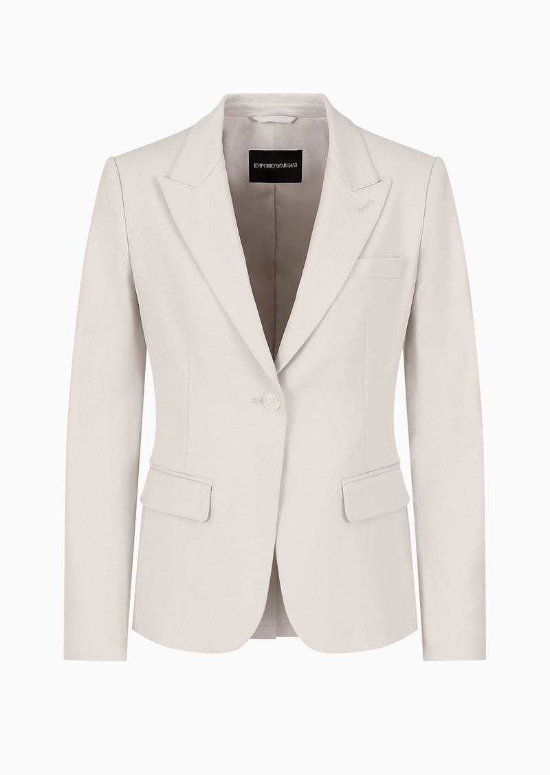 Cotton-blend single-breasted jacket 1