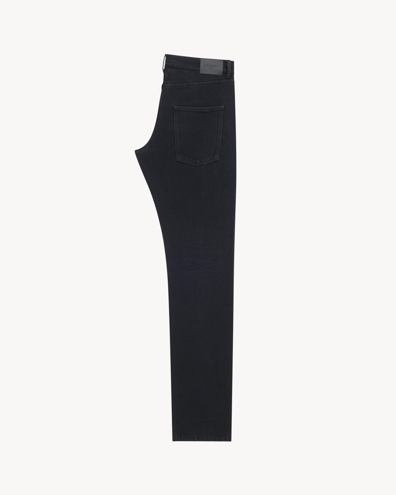 SAINT LAURENT LOW-RISE JEANS IN PLAIN CARBON BLACK DENIM outlook