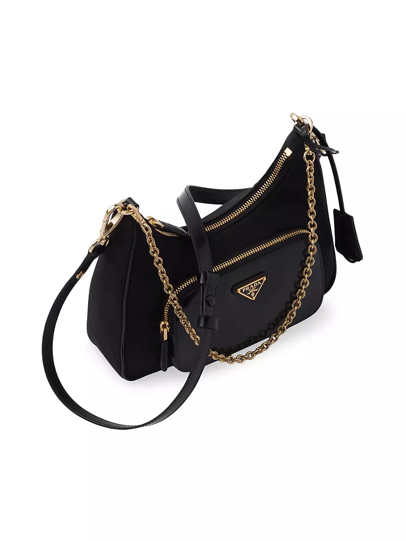 Prada Re-Nylon And Brushed-Leather Mini Bag
