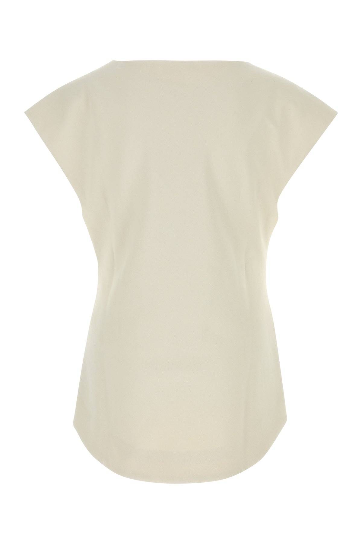 Sand stretch polyester blend Deep Vee tank top - 2