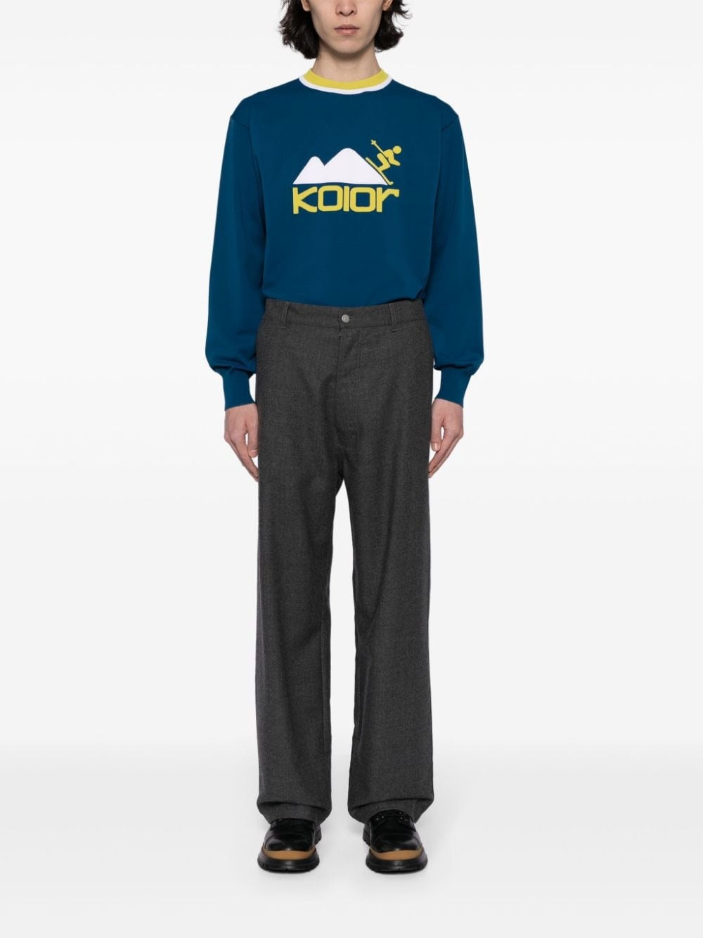 intarsia-knit logo jumper - 2