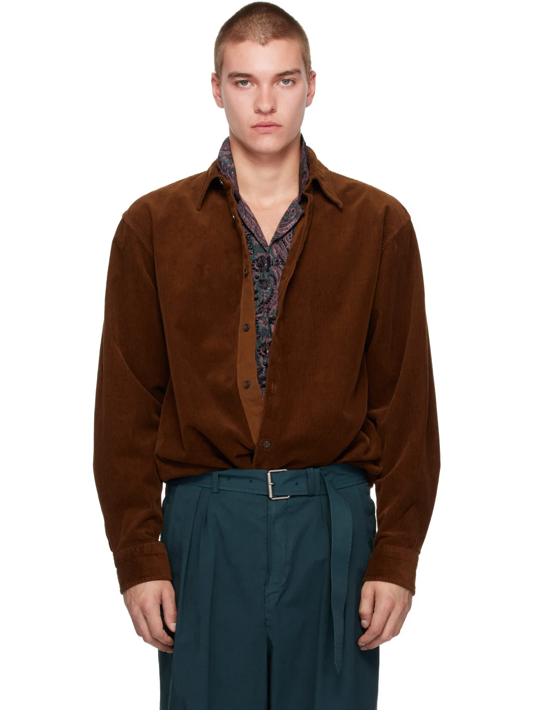 Brown Corduroy Shirt - 1