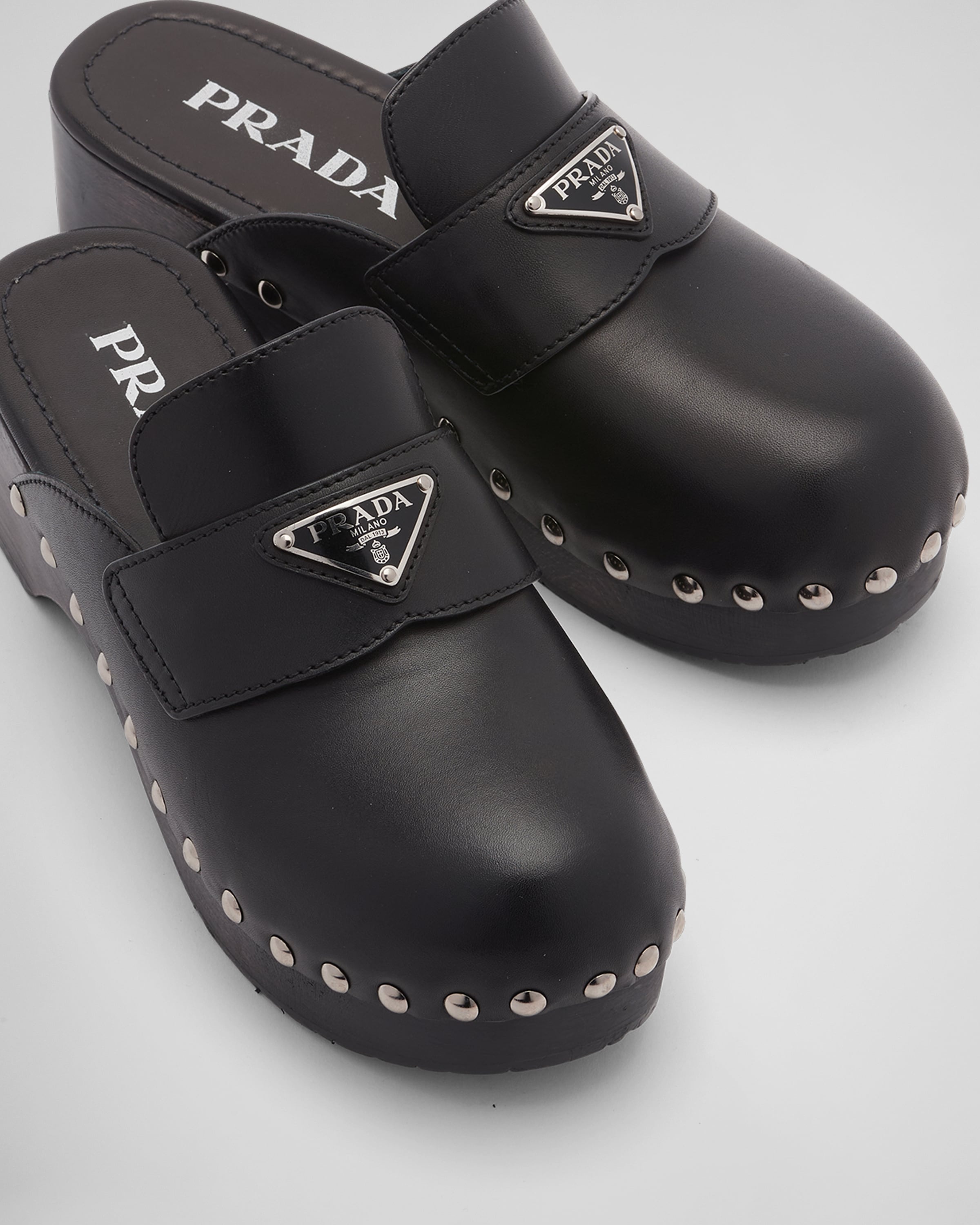 Studded leather clogs - 4