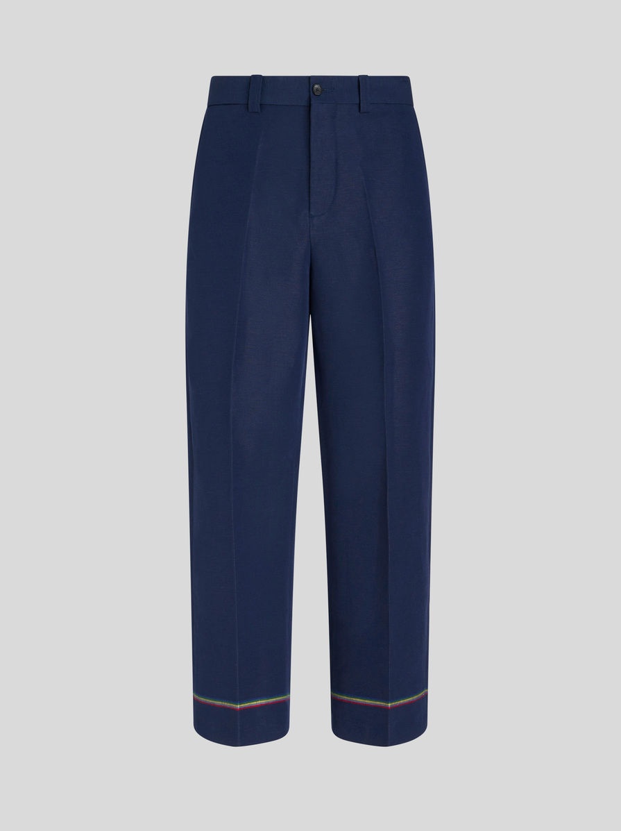 LINEN AND COTTON TROUSERS - 1