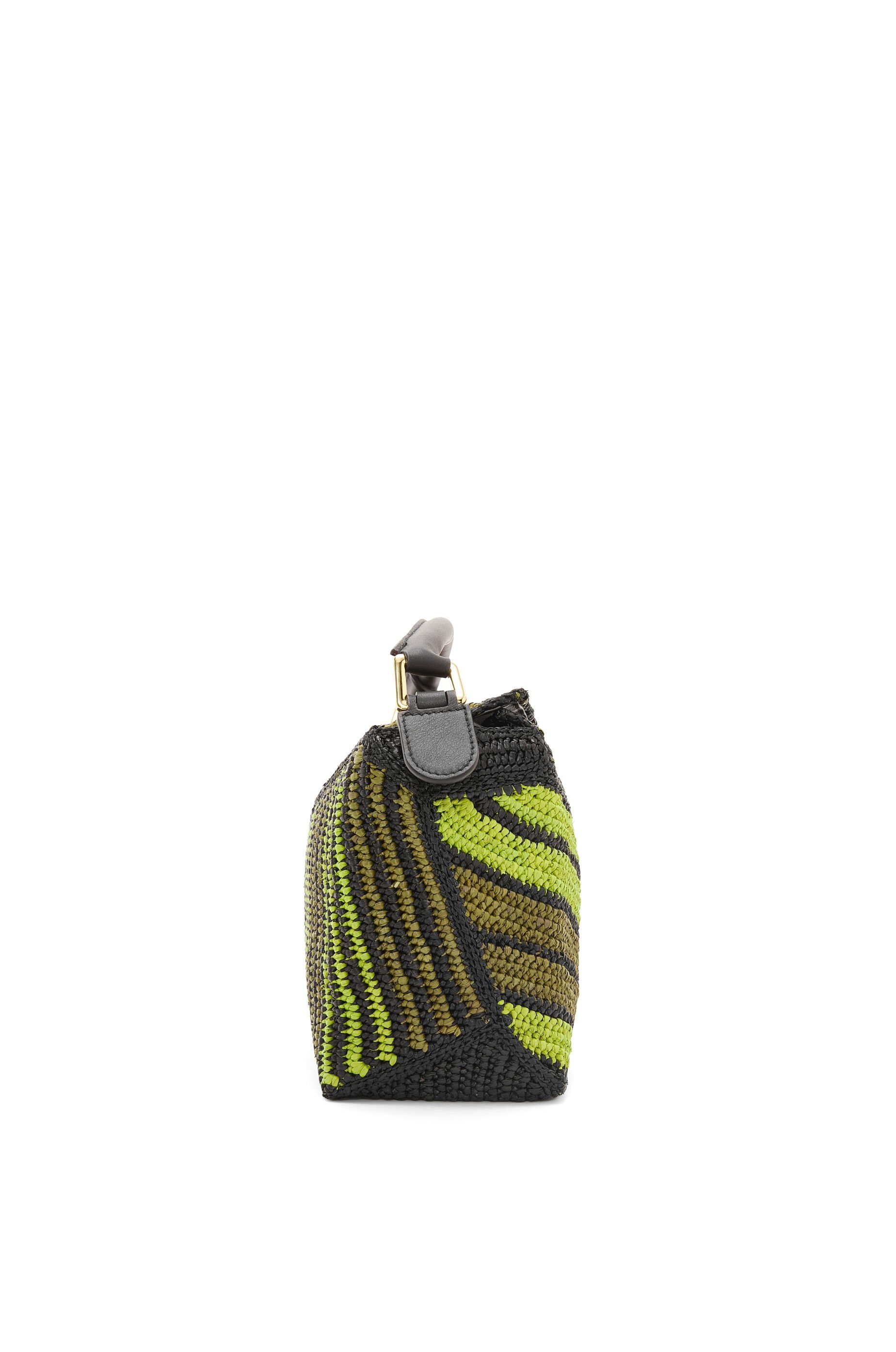 Small Puzzle Edge bag in raffia and calfskin - 6