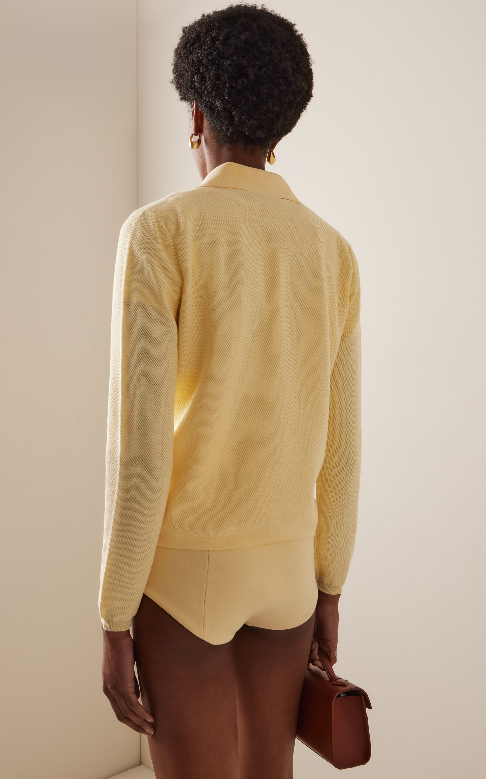 Exclusive Brooke Cotton Polo Sweater yellow - 4