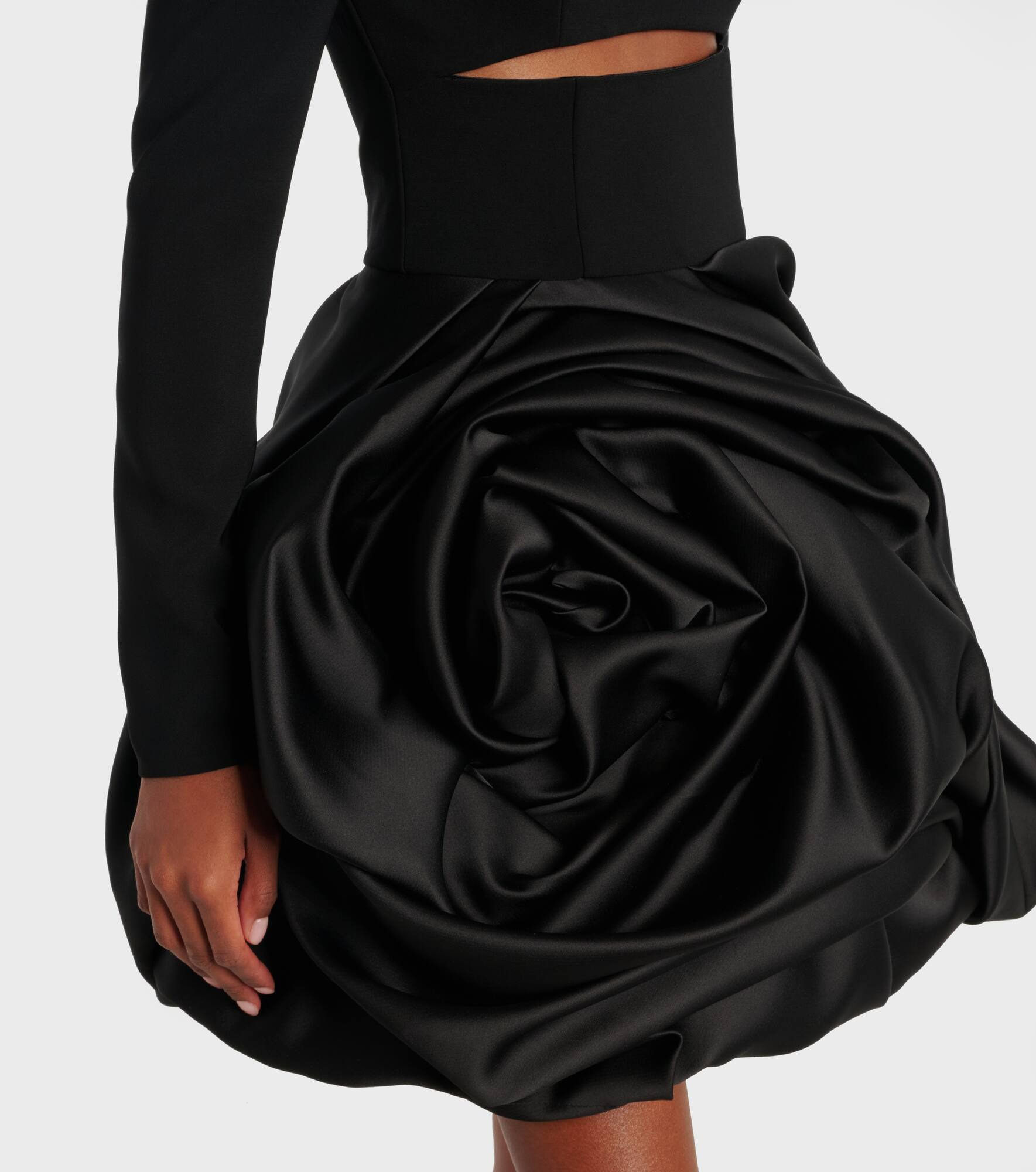 Draped off-shoulder satin minidress - 5