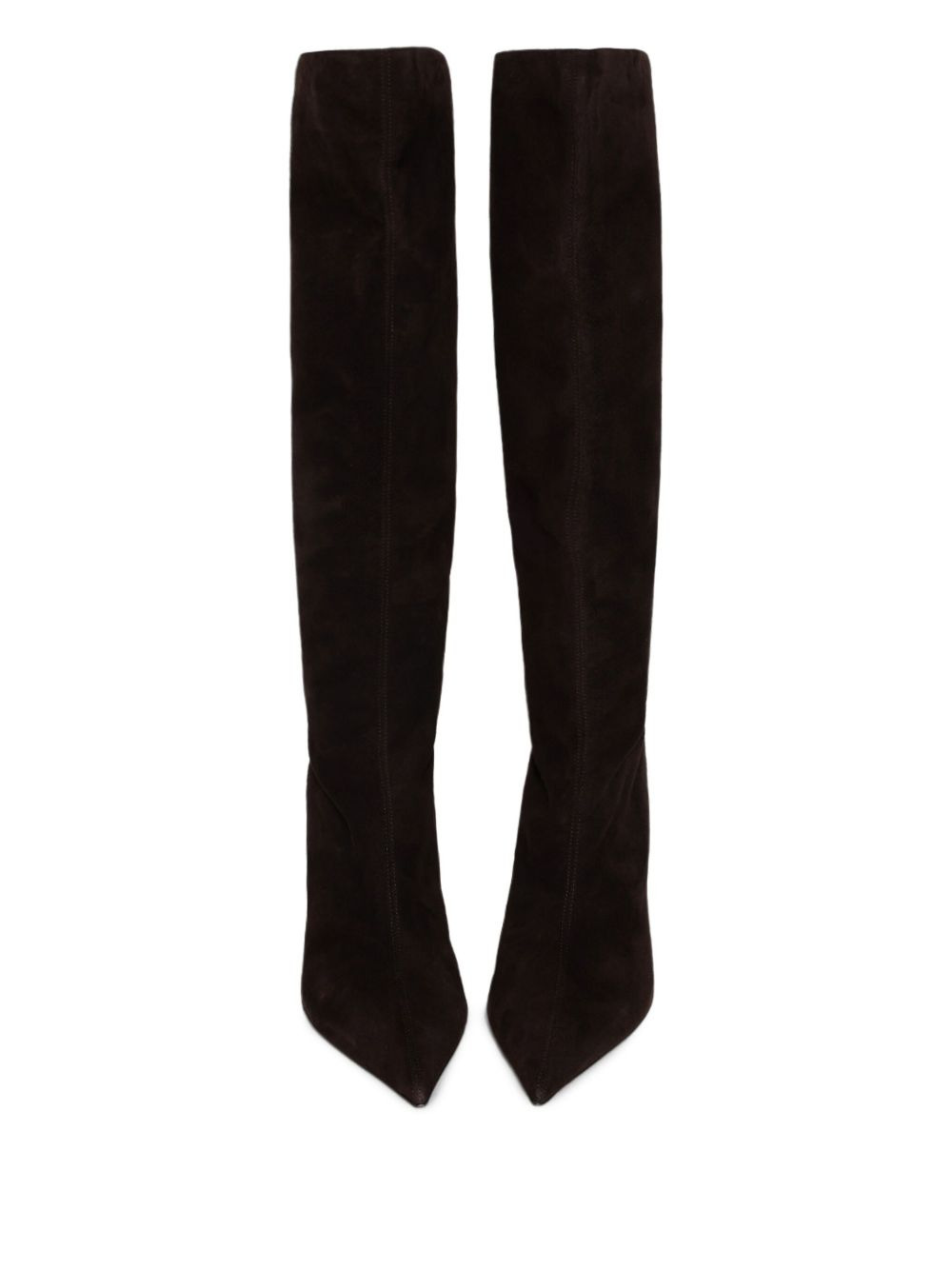 75mm pointed-toe suede knee-high boots - 2