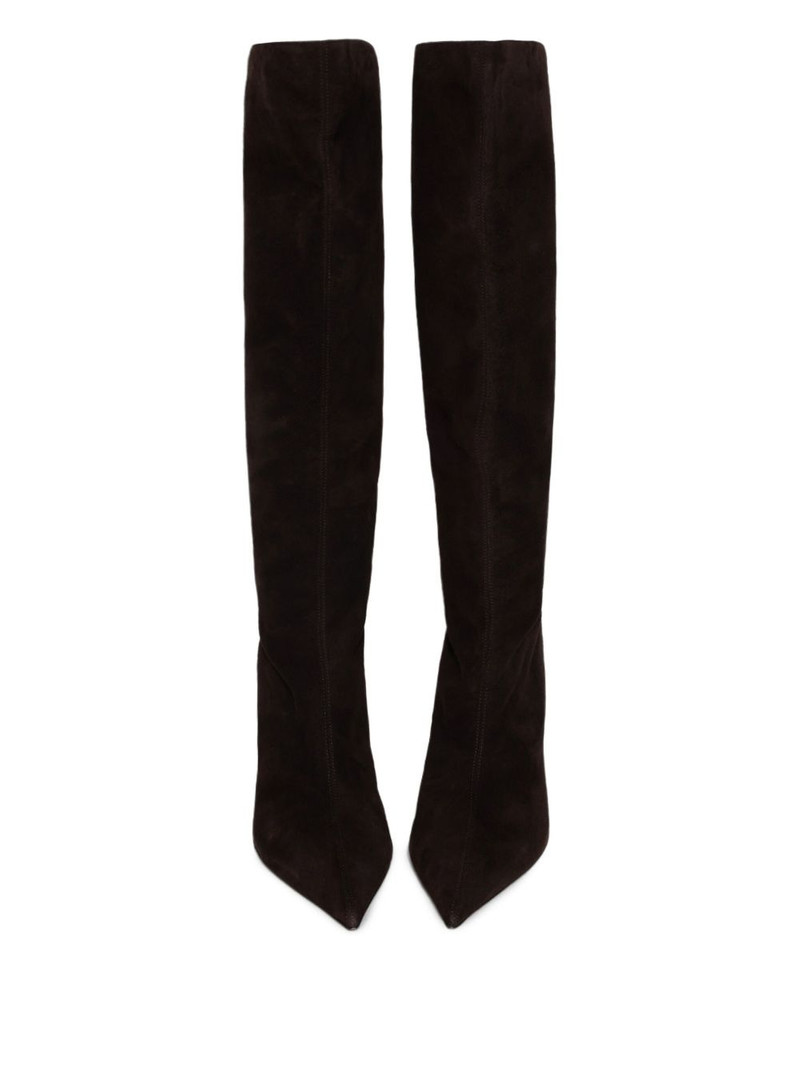 PARIS TEXAS 75mm pointed-toe suede knee-high boots outlook
