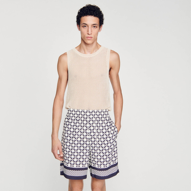 SQUARE CROSS PATTERNED BERMUDA SHORTS 5