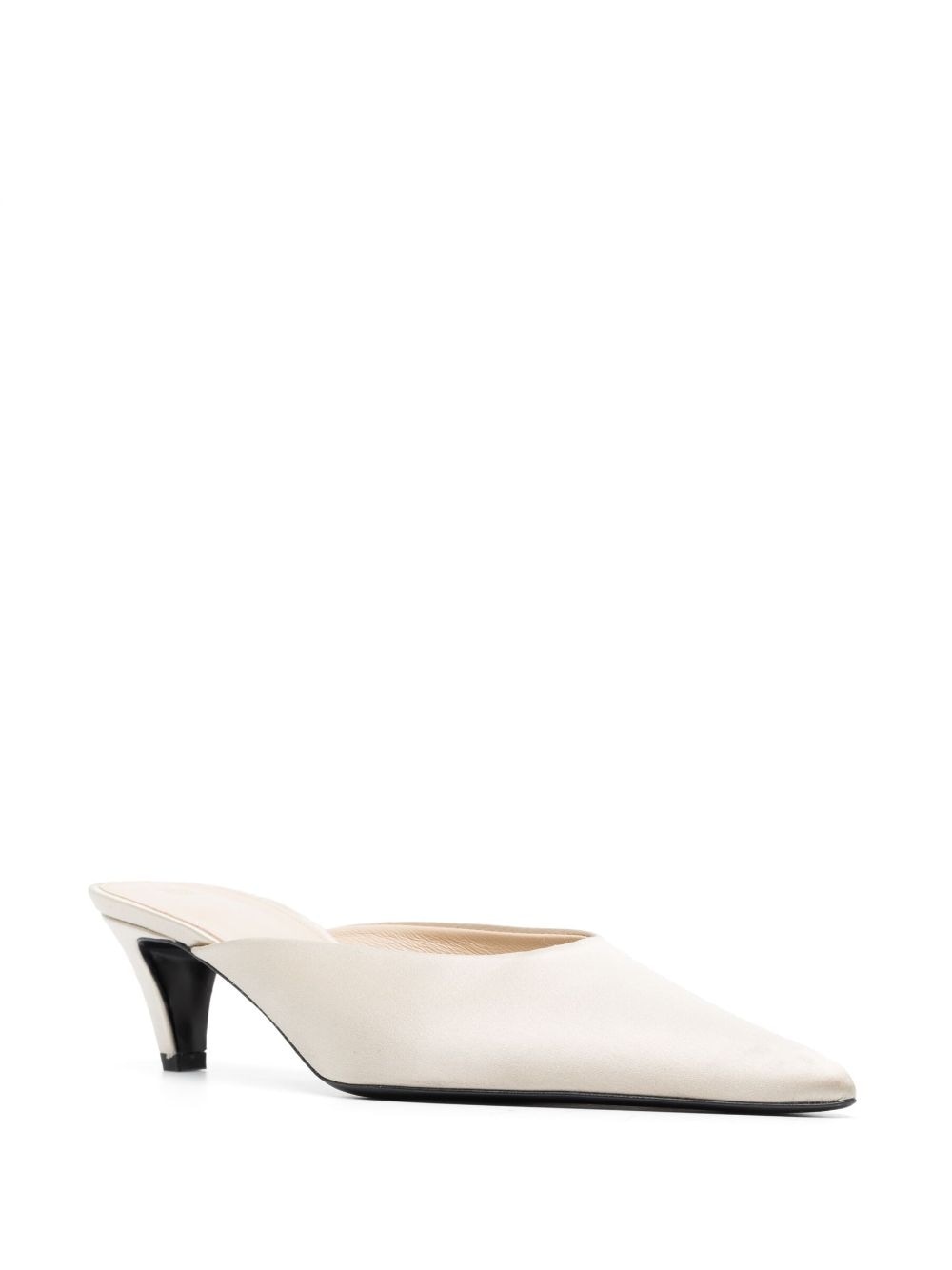 55mm pointed-toe satin mules - 2