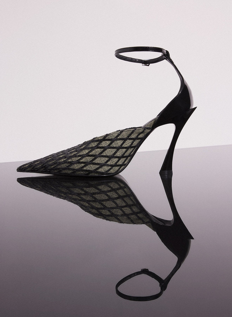 MUGLER green embroidered strappy fang 95 mules outlook