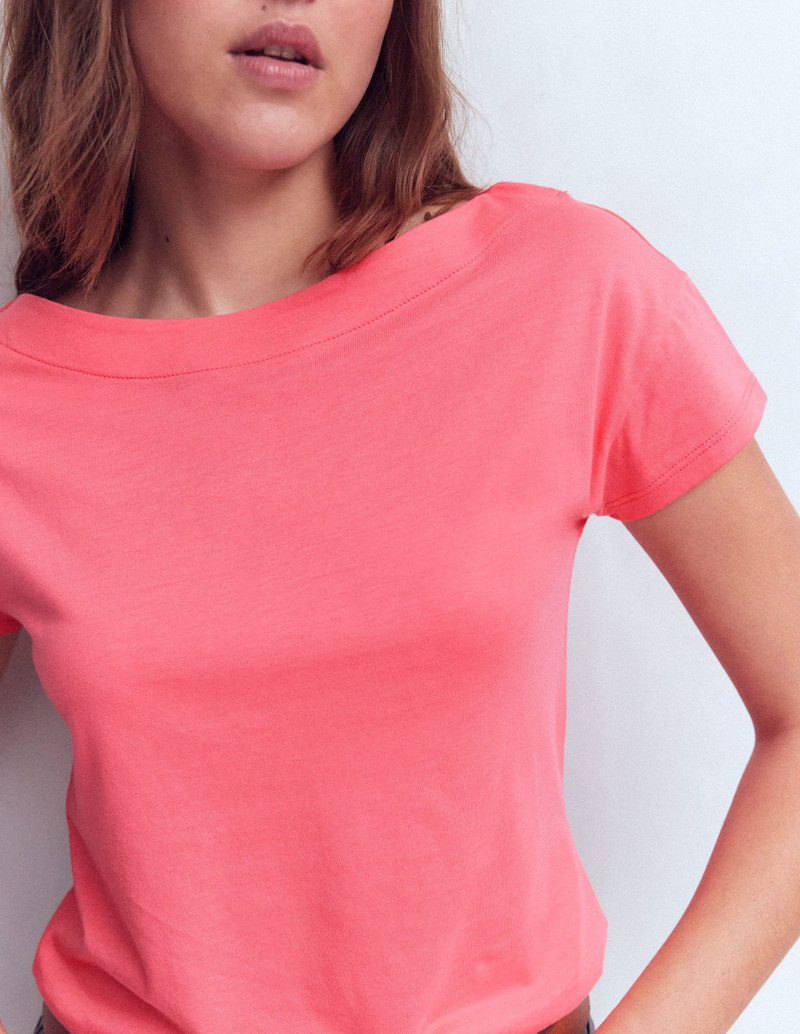 Supersoft Boat Neck T-Shirt-Azalea Pink 3