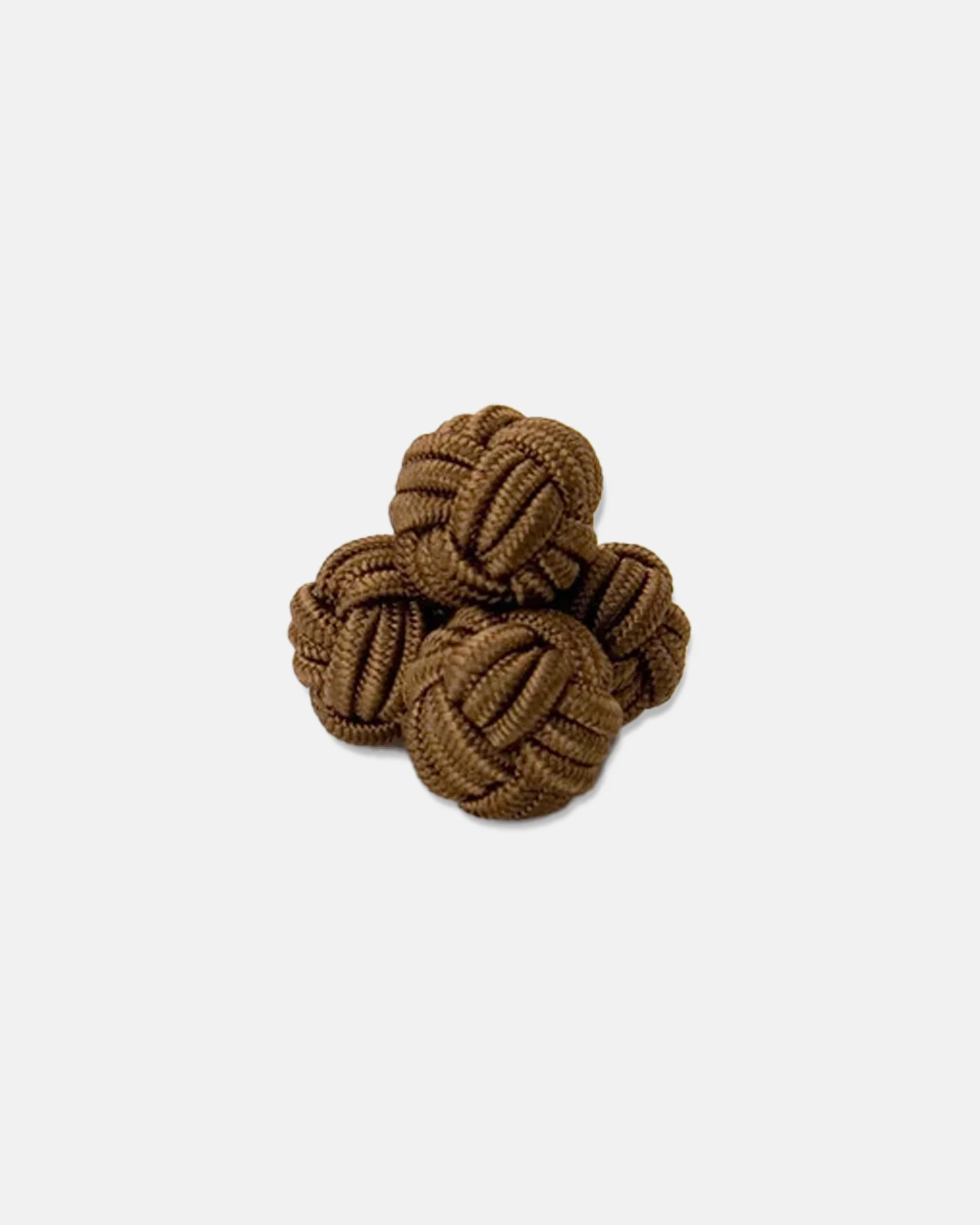 BROWN MONKEY'S FIST SILK KNOT CUFFLINKS - 1