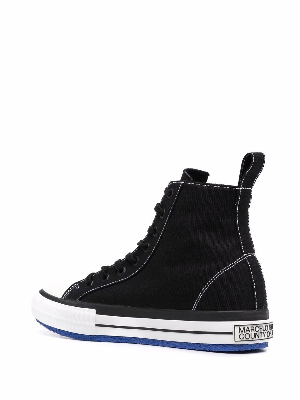 embroidered cross high vulcanized sneakers - 3