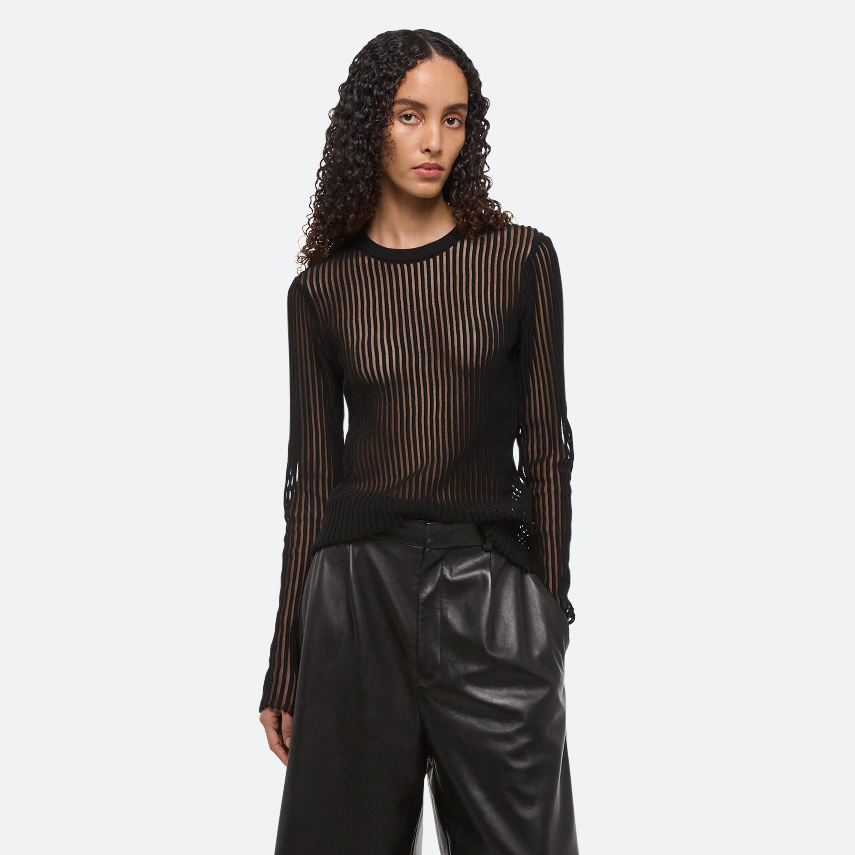 SPACED SHEER CREWNECK - 8