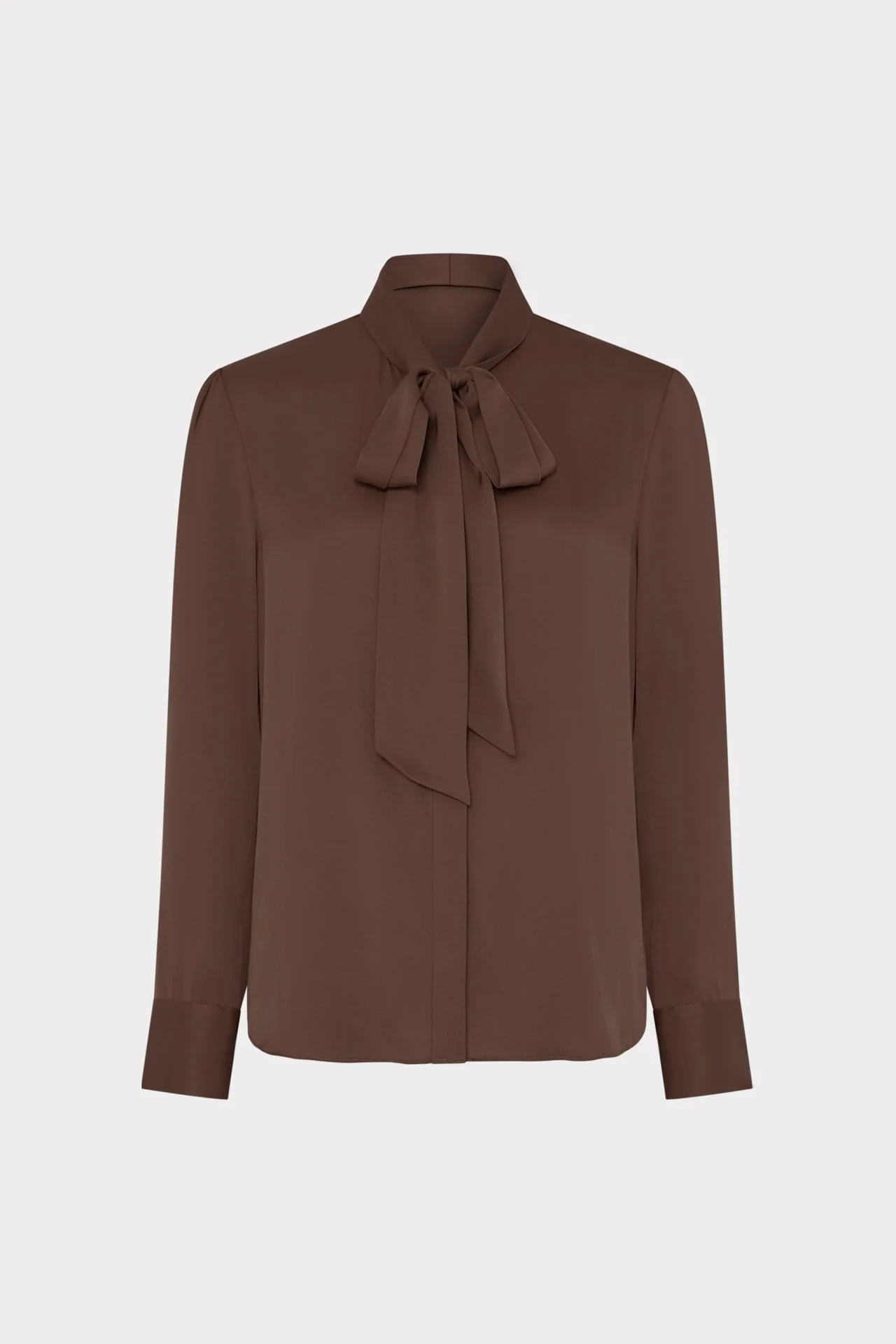 Tie Neck Silk Blouse - 1