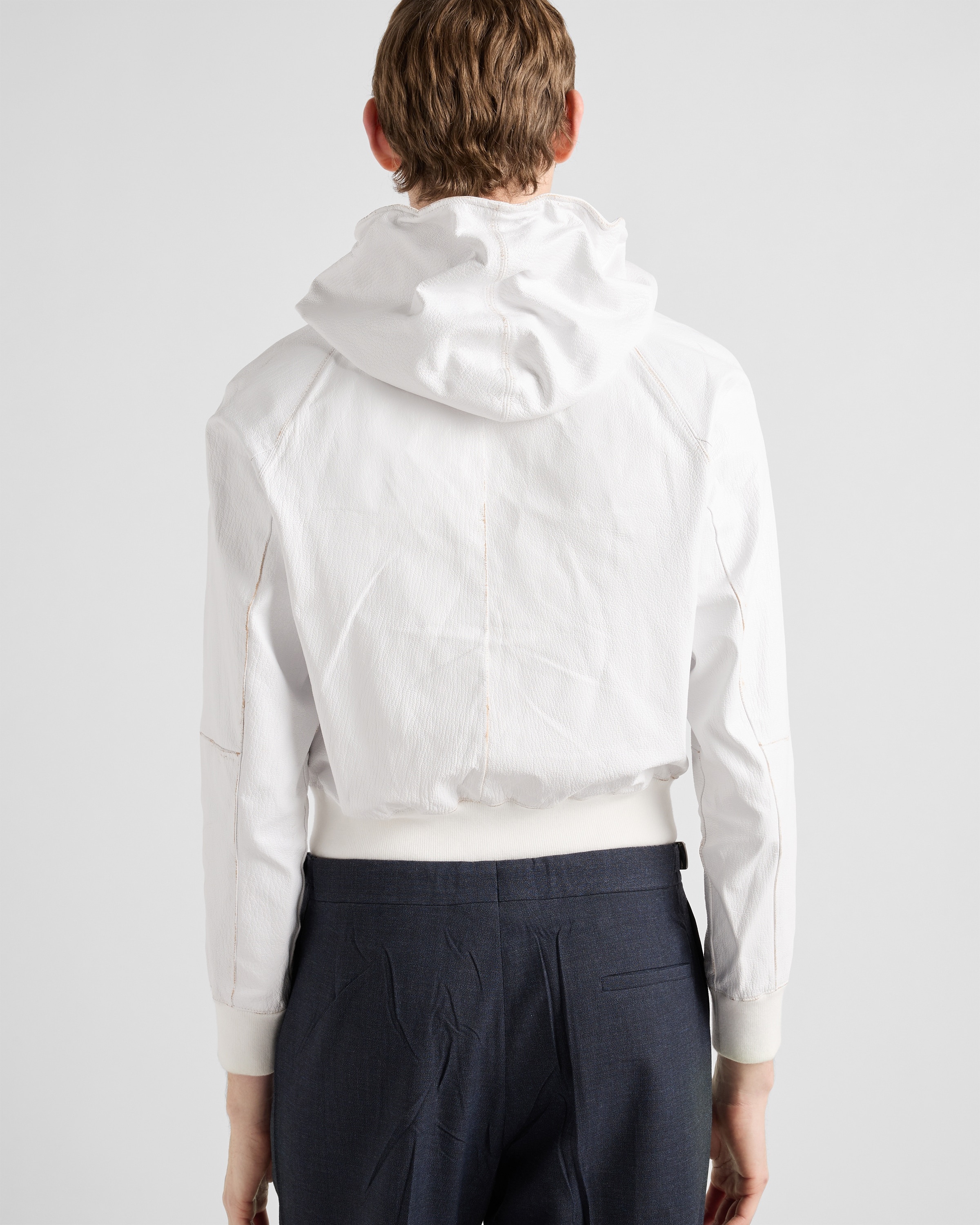 Leather zipper hoodie - 5