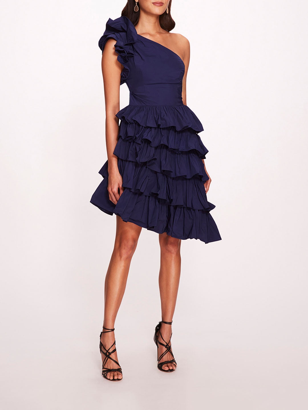 TAFFETA TIERED MINI DRESS - 1