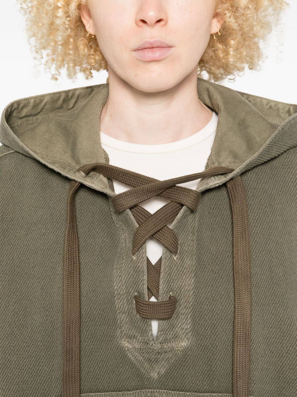 lace-up hoodie - 5