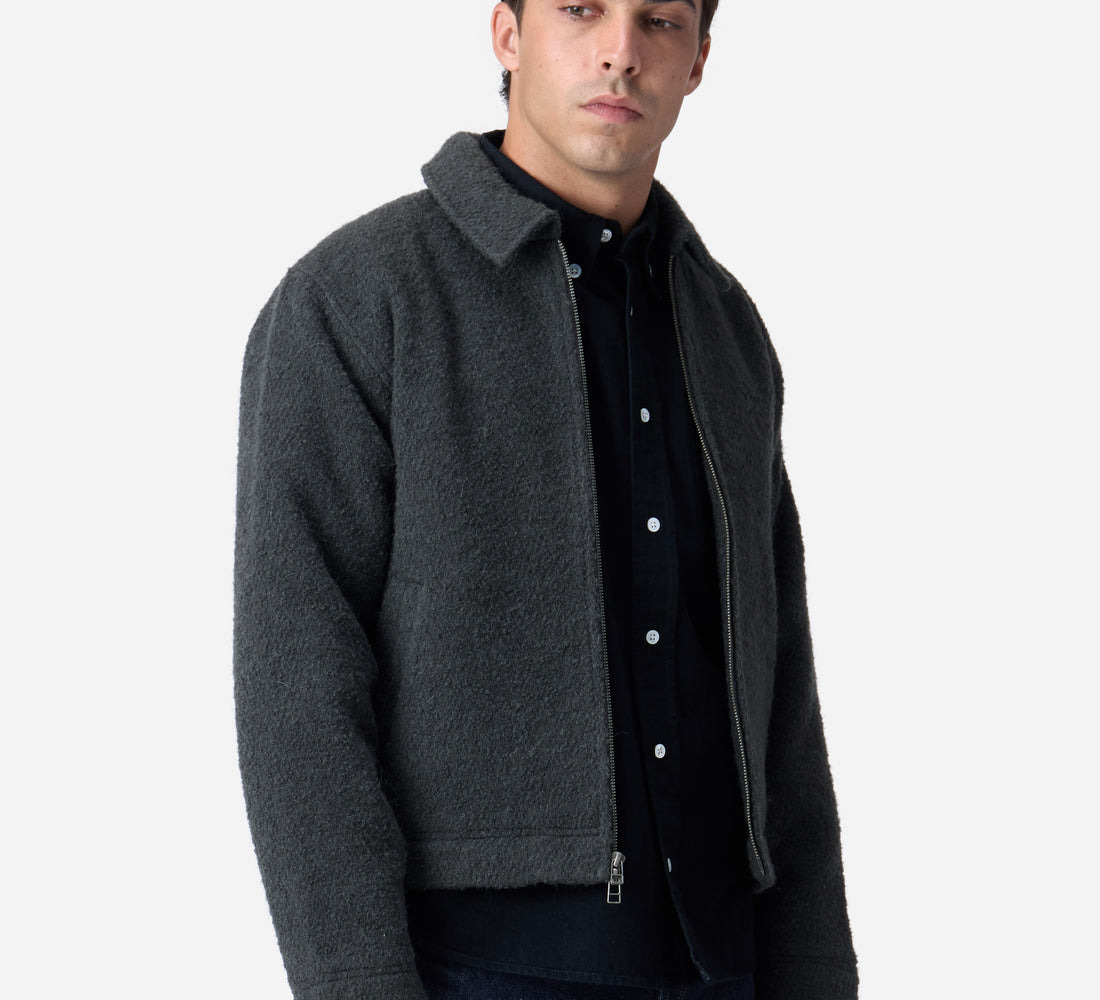 Club Jacket - Charcoal Boucle - 3