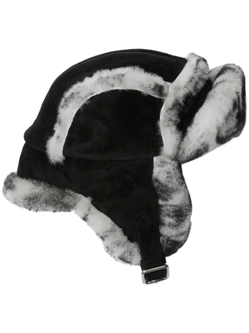 shearling-trimmed trapper hat 1