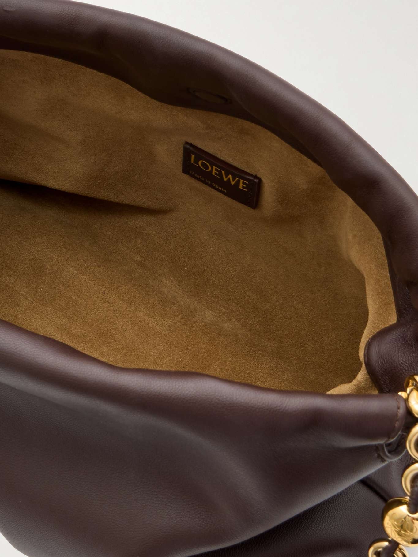 Flamenco medium leather clutch Dark brown - 5