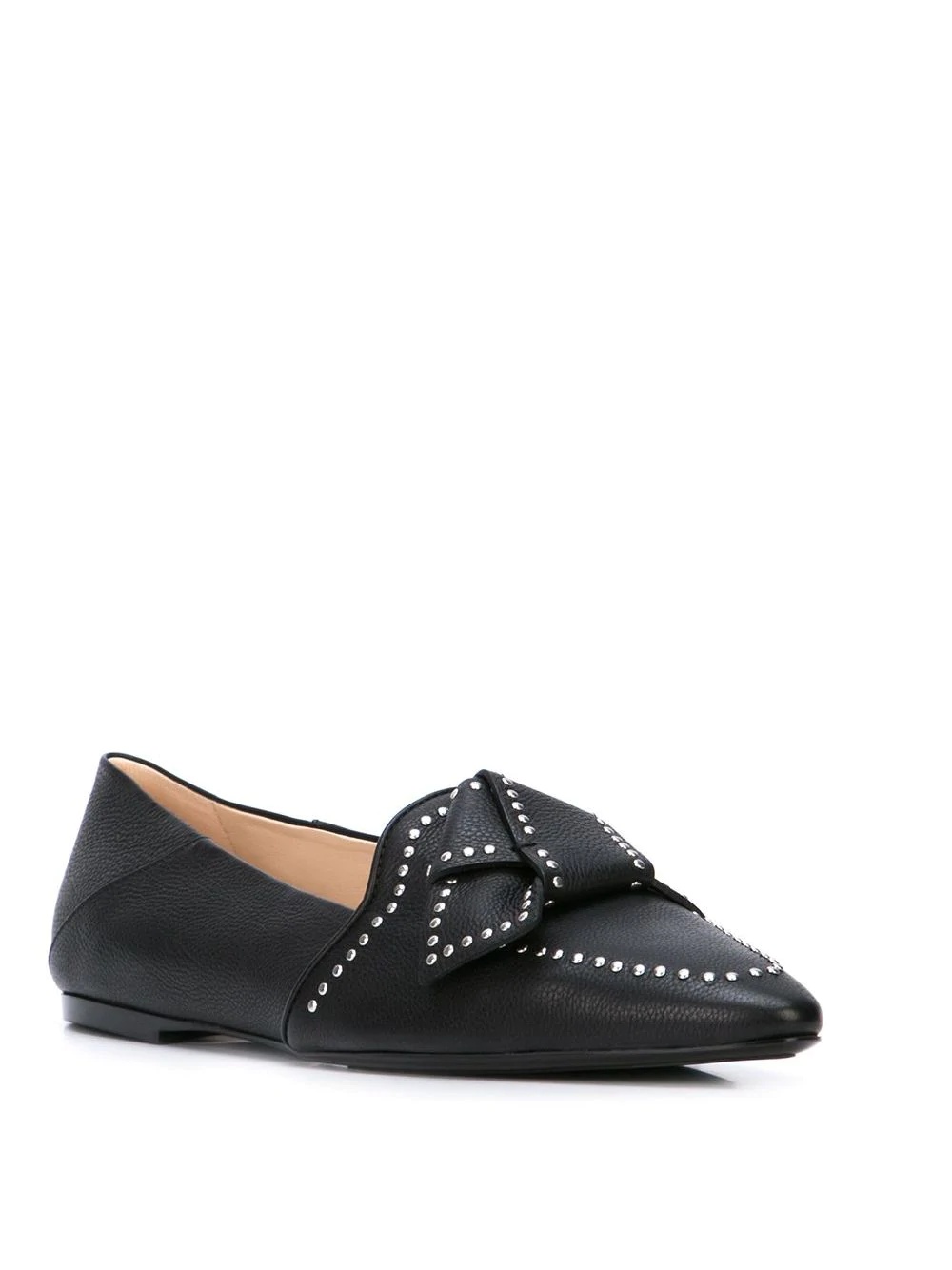 studded bow loafers - 2