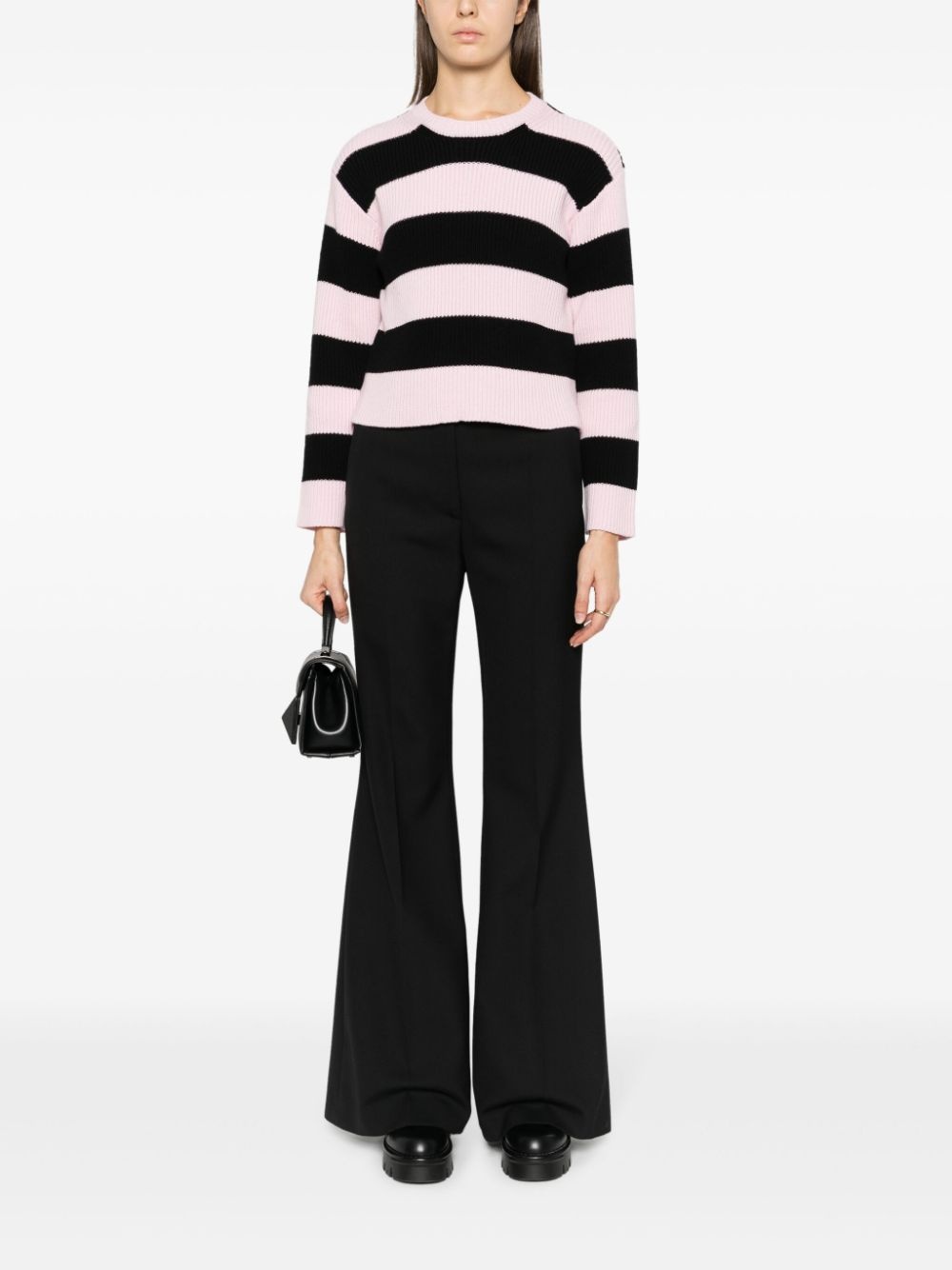 striped virgin wool jumper - 2