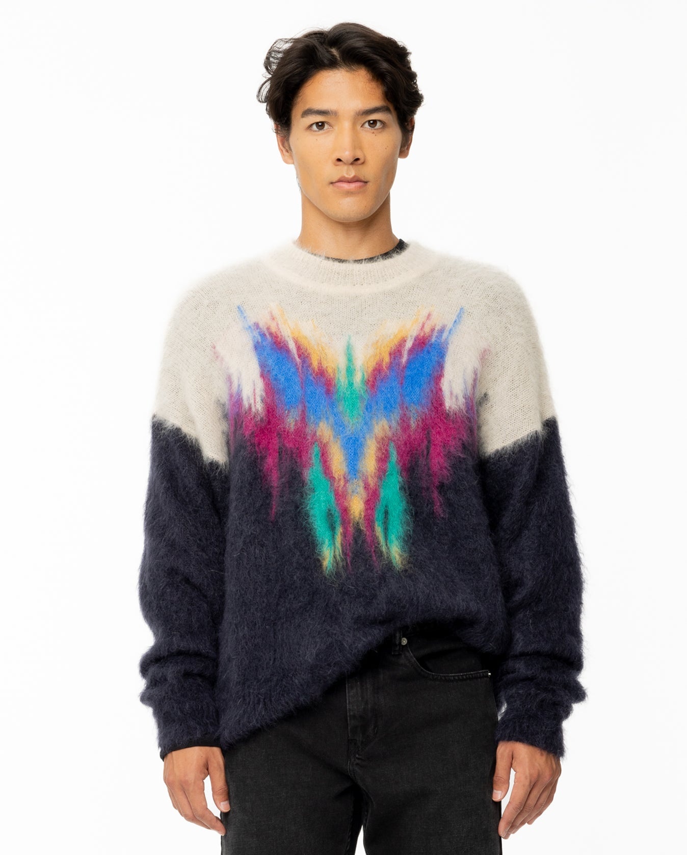 Marius Mohair Crew Sweater - Faded Night - 5