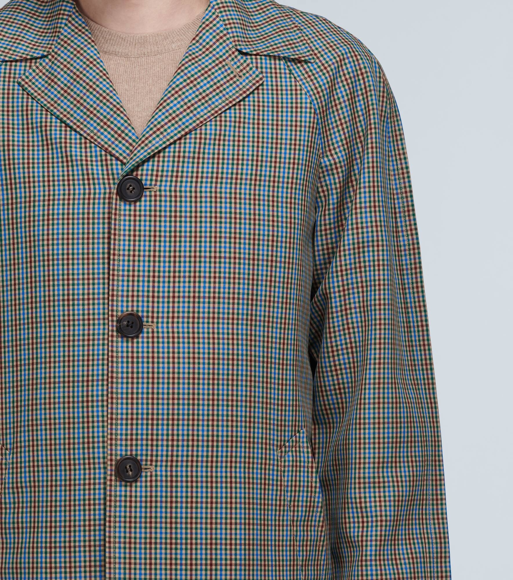 Checked trench coat - 5