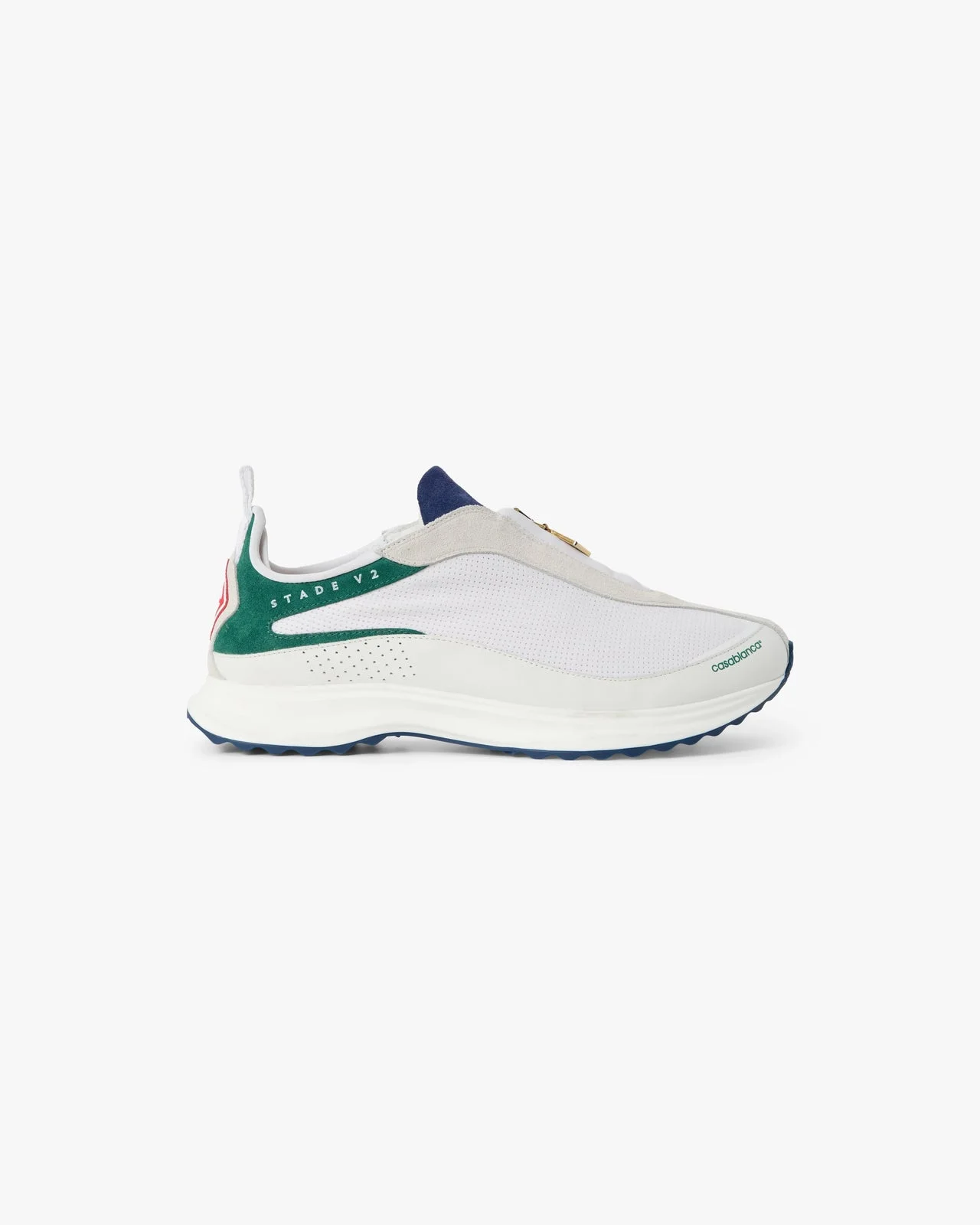 Men's White & Green Stade Zip Sneaker - 1