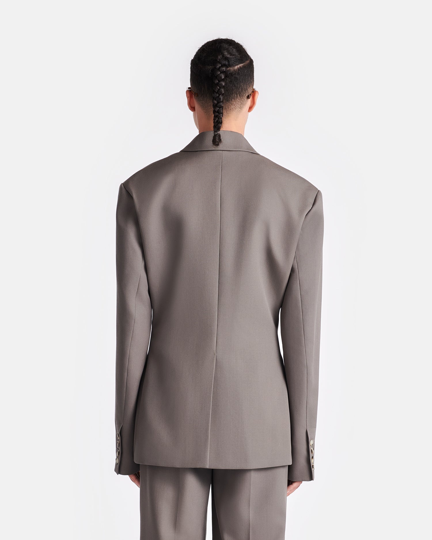 Cinched-Waist Twill-Suiting Blazer - 3